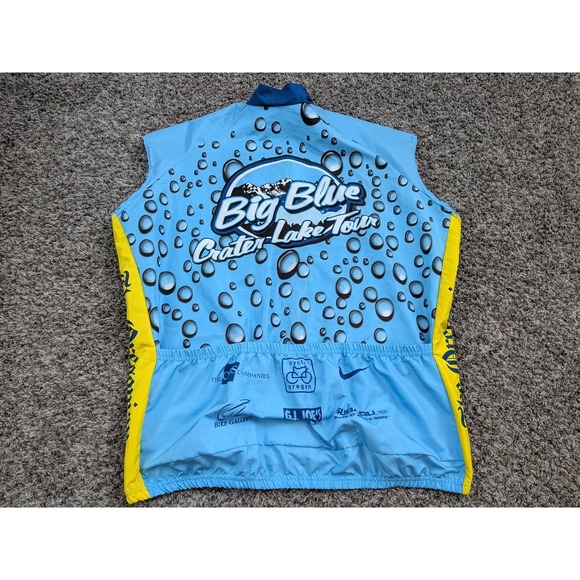 2004 Big Blue Crater Lake Tour Cycling Jersey Vest Zip Up Revi Wear USA XL - Picture 2 of 8